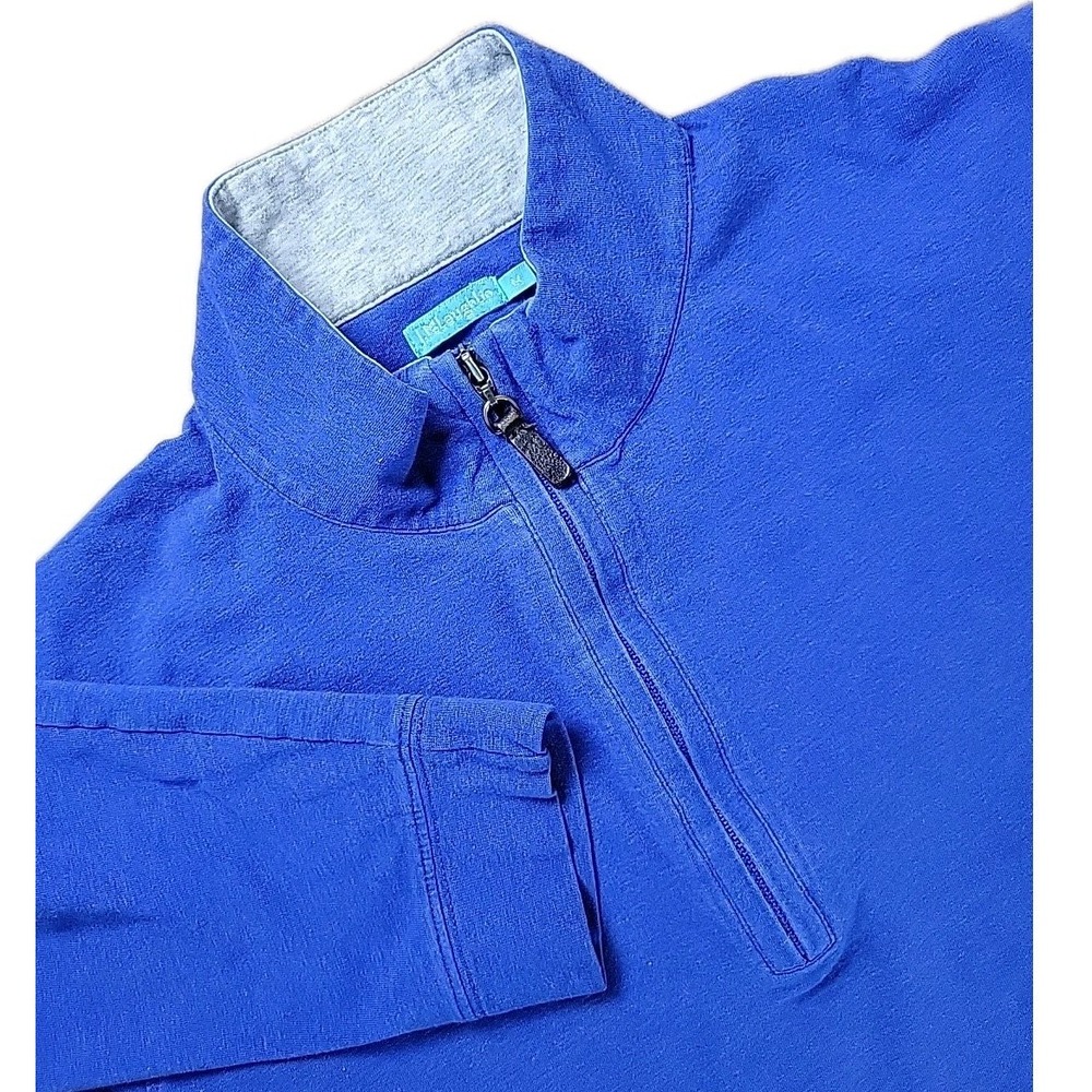J McLaughlin 1/4 Zip Pullover Mens‎ MEDIUM Blue Cotton Stretch Golf Preppy